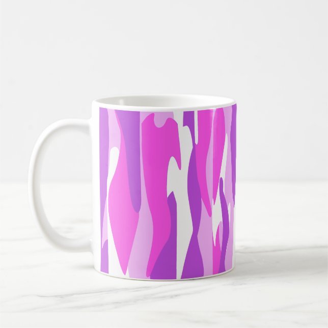 Abstract Purple - Pink Tones Inspired Organic Flow Coffee Mug (Left)