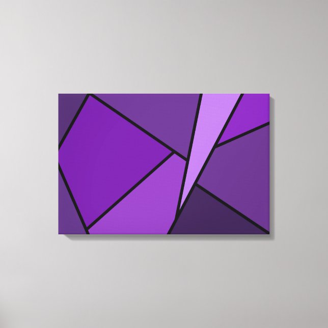 Abstract Purple Polygons Canvas Print (Front)
