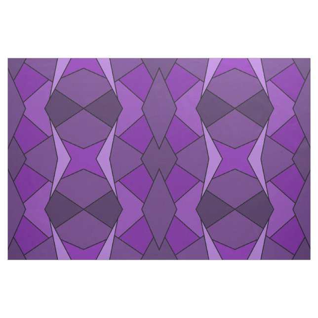 Abstract Purple Polygons Geometric Shapes Fabric (Yard)