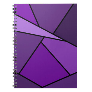 Abstract Purple Polygons Spiral Notebook