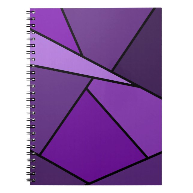 Abstract Purple Polygons Spiral Notebook (Front)