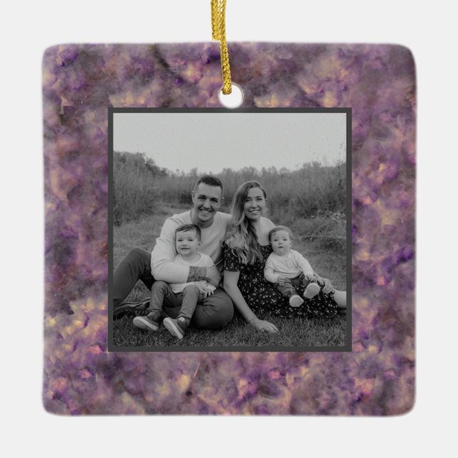 Abstract purple quartz marble granite stone  ceramic ornament (Front)