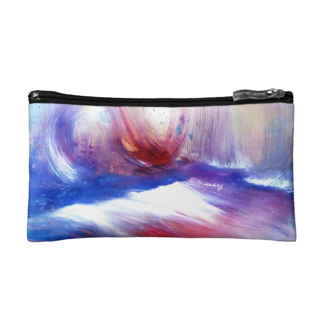 Abstract Purple Shore Bagette Makeup Bag (Front)