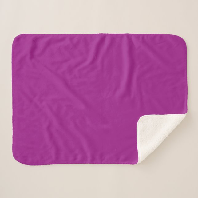 Abstract purple Solid Plain Color Sherpa Blanket (Front (Horizontal))
