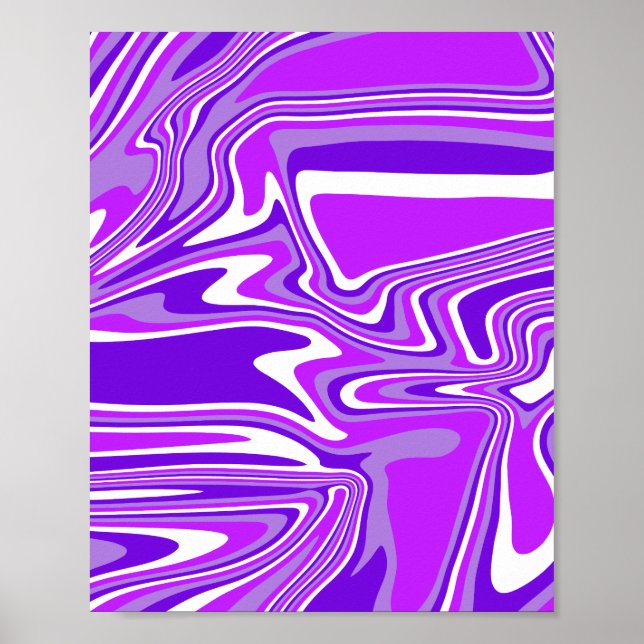 Abstract Purple Swirl Pattern Poster (Front)