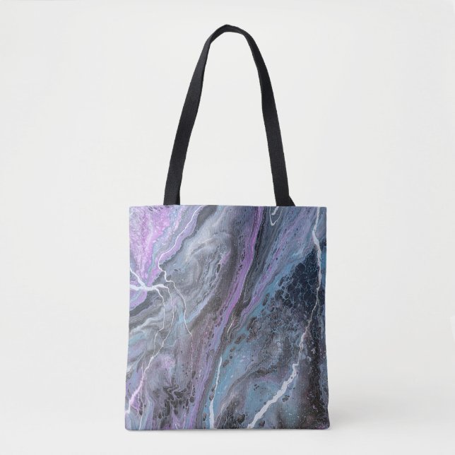 Abstract Purple & Teal Flow Tote Bag (Front)