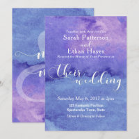 Abstract Purple Wash Typography "Their Wedding"