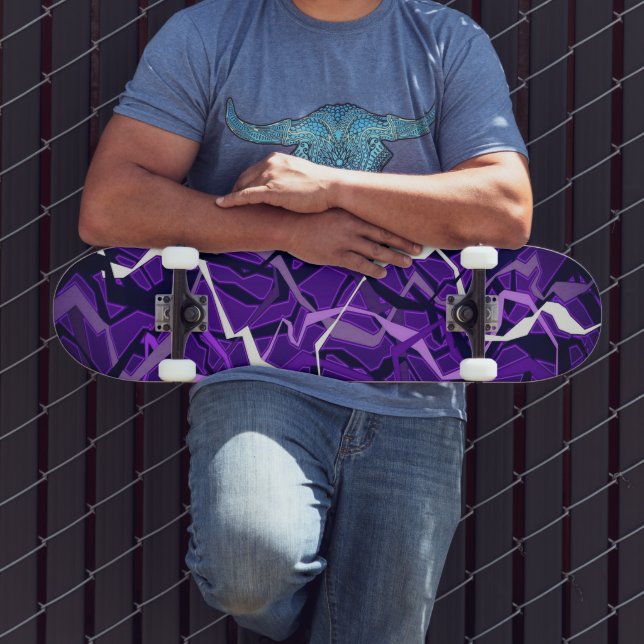 Abstract Purple Wave Skateboard (Outdoor 3)