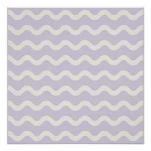Abstract Purple Wavy Stripe Minimalist Wall Art 