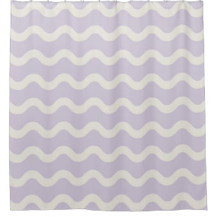 Abstract Purple Wavy Stripe Modern Bathroom Style Shower Curtain