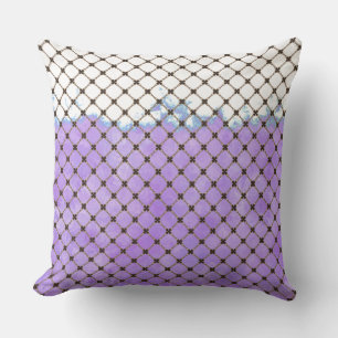 Abstract Purple, White, Bronze Pattern Cushion