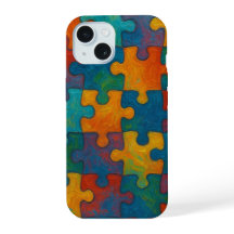 Abstract Puzzle Pieces Seamless Pattern