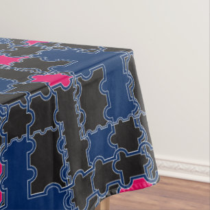 Abstract puzzles pieces elements patchwork geometr tablecloth