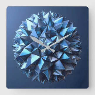 abstract pyramides ball square wall clock