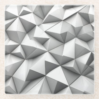 abstract pyramides grey glass coaster