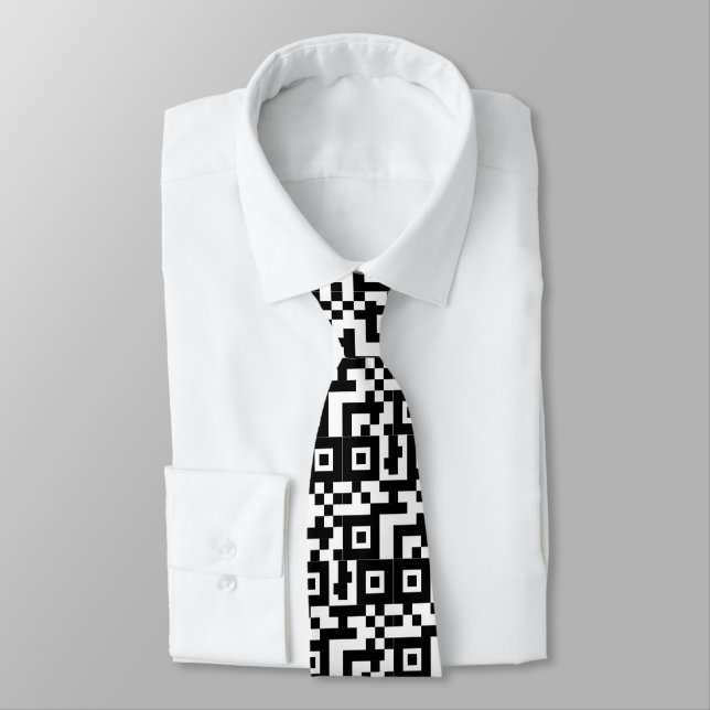Abstract QR Code Mashup Pattern Tie (Tied)