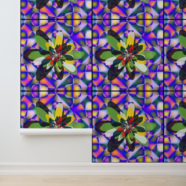 Abstract Quantum Floral Mandala Art design  Wallpaper (Application)