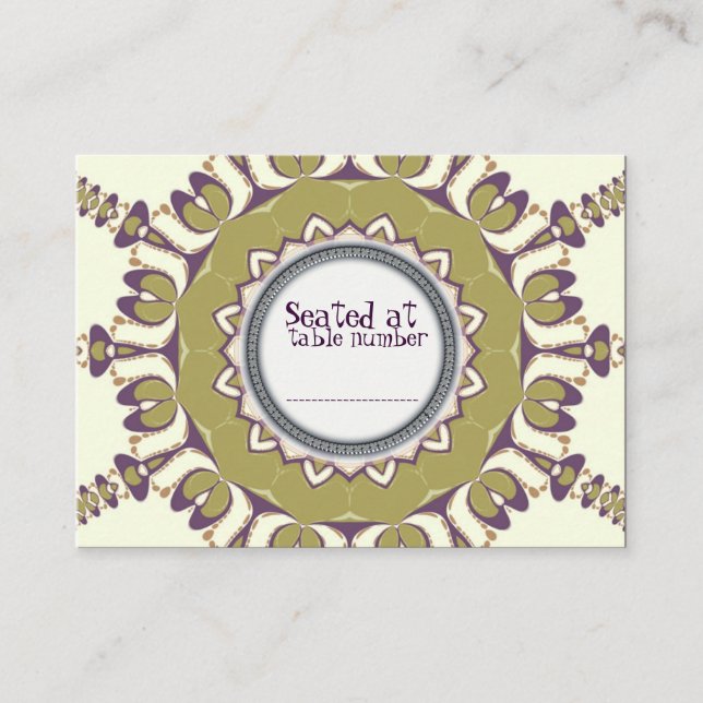 Abstract  Quirky Tulip Circle Table Place Card (Front)