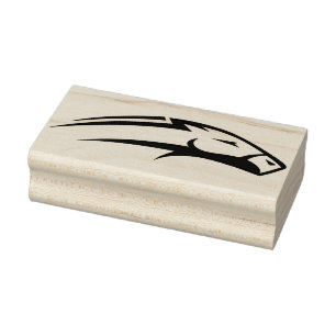 abstract racehorse head art stamp