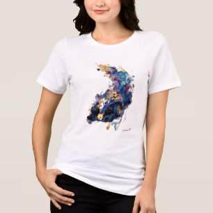 Abstract Racing Car Motion   Fluid Ink Watercolor  Tri-Blend Shirt