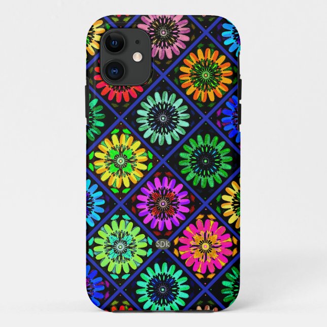 Abstract Radiant Flowers with Surreal Blooms Case-Mate iPhone Case (Back)