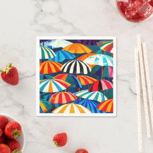 Abstract Rainbow Beach Umbrella Napkin