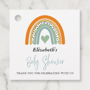 Abstract Rainbow Boy Baby Shower Thank You Favour Tags