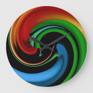 Abstract Rainbow Cartoon Face Wall Clock
