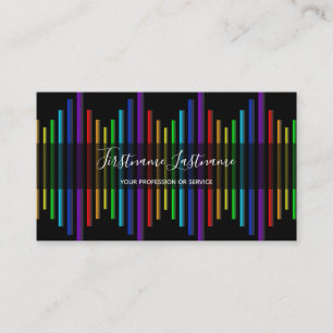 Abstract rainbow colour lines calligraphy business card