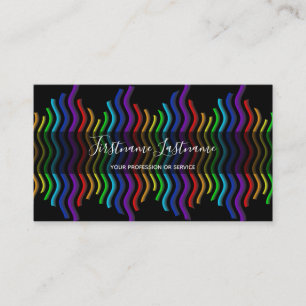 Abstract rainbow colour waves calligraphy business card