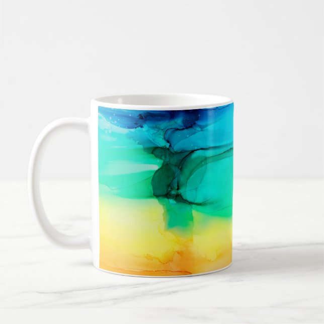Abstract rainbow colourful background, wallpaper.  coffee mug (Left)