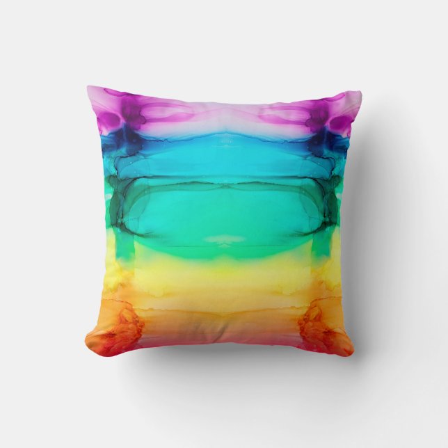 Abstract rainbow colourful background,  wallpaper. cushion (Front)