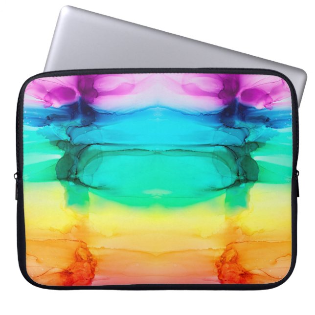 Abstract rainbow colourful background,  wallpaper. laptop sleeve (Front)