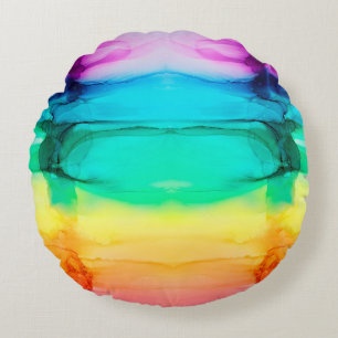Abstract rainbow colourful background,  wallpaper. round cushion