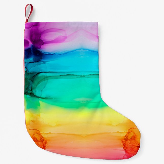 Abstract rainbow colourful background,  wallpaper. small christmas stocking (Front)