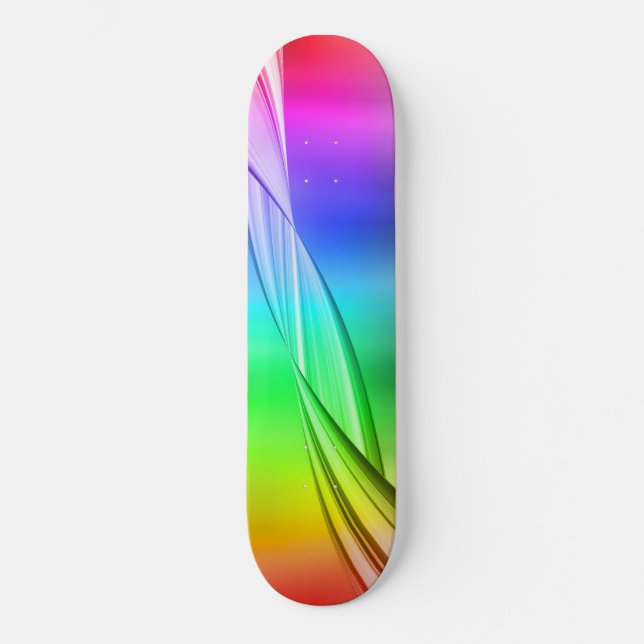 Abstract Rainbow Colours Design Skateboard (Front)