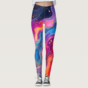 Abstract Rainbow Cosmic Splash Design Women’s Leggings