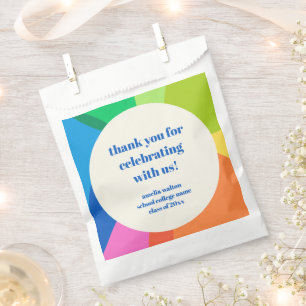 Abstract Rainbow Custom Graduation Party Thank You Favour Bags