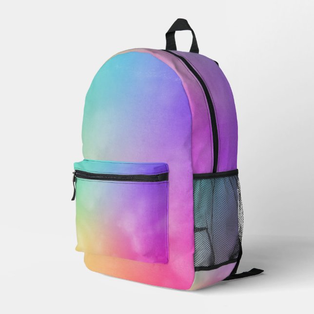 Abstract Rainbow Design Printed Backpack (Back Corner Right)