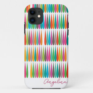 Abstract rainbow drops pattern Custom Name Case-Mate iPhone Case