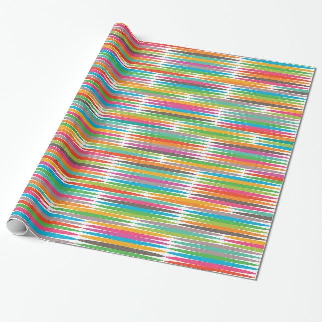 Abstract rainbow drops pattern wrapping paper (Unrolled)