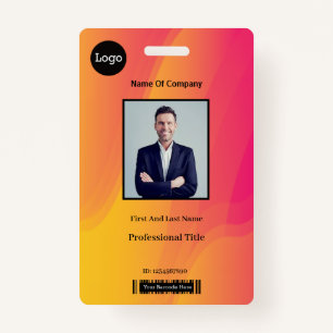 Abstract Rainbow Employee Photo Identification ID ID Badge