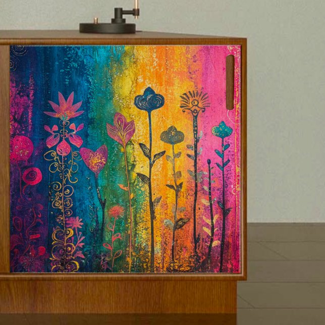 Abstract Rainbow Flowers Decoupage  Tissue Paper (Creator Uploaded)