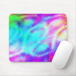 Abstract Rainbow Flowing Stripe Design Mouse Pad