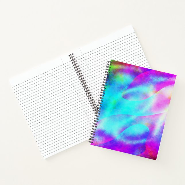 Abstract Rainbow Flowing Stripe Design Notebook (Inside)