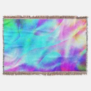 Abstract Rainbow Flowing Stripe Design Throw Blanket