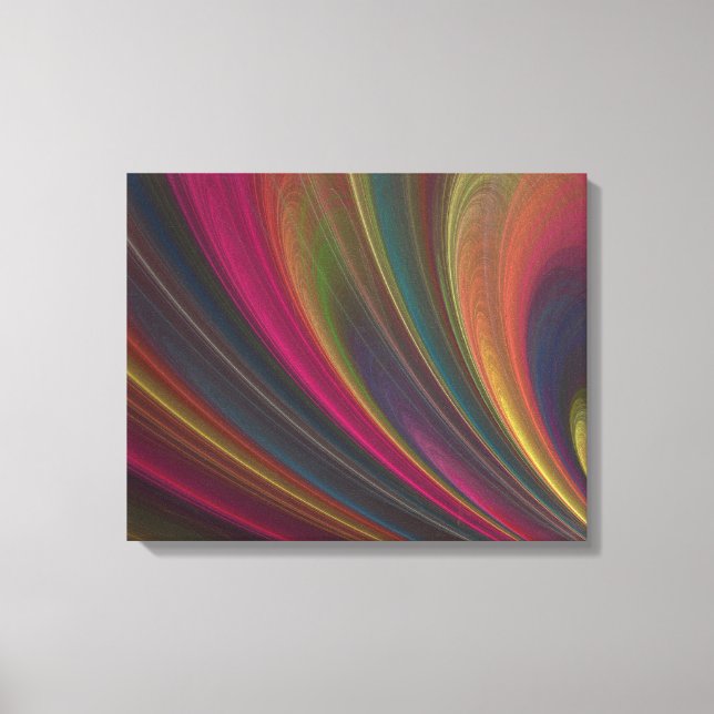 Abstract Rainbow Fractal Wrapped Canvas Print (Front)