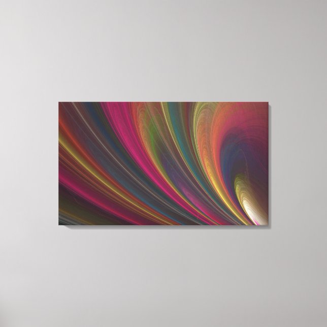 Abstract Rainbow Fractal Wrapped Canvas Print (Front)