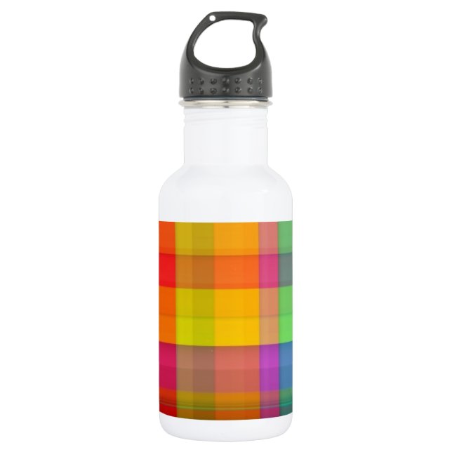 Abstract Rainbow Grid Design 532 Ml Water Bottle (Front)