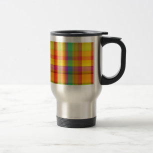 Abstract Rainbow Grid Design Travel Mug